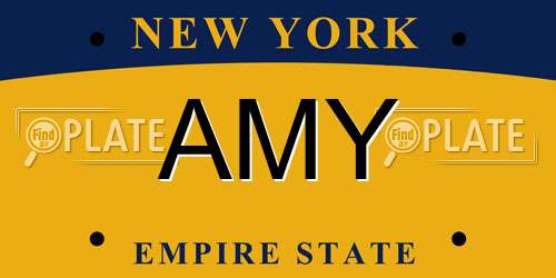 AMY New York License Plate
