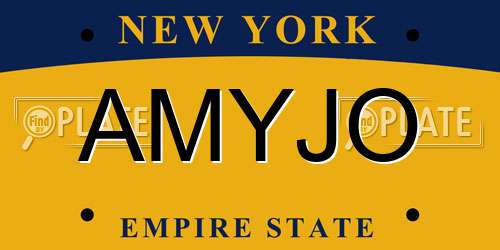 AMYJO New York License Plate