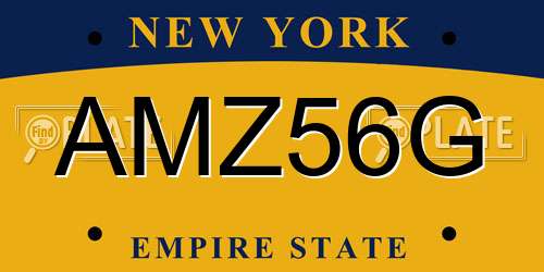 AMZ56G New York License Plate