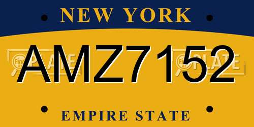 AMZ7152 New York License Plate