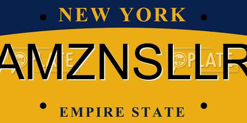 AMZNSLLR New York License Plate