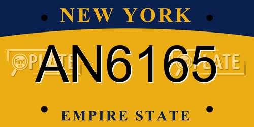 AN6165 New York License Plate