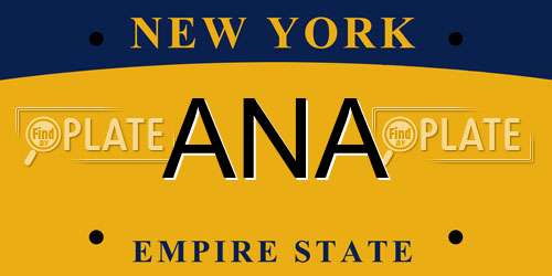 ANA New York License Plate