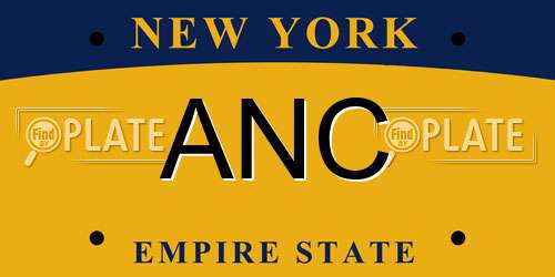 ANC New York License Plate