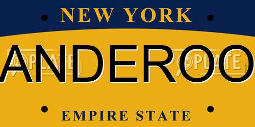 ANDEROO New York License Plate