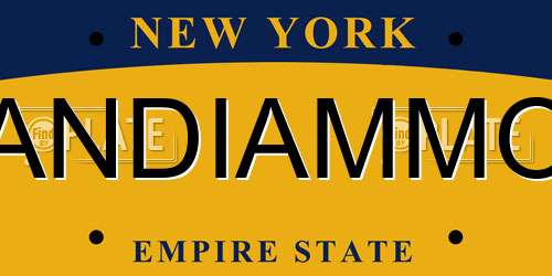 ANDIAMMO New York License Plate