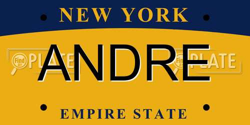 ANDRE New York License Plate