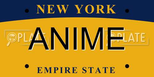 ANIME New York License Plate