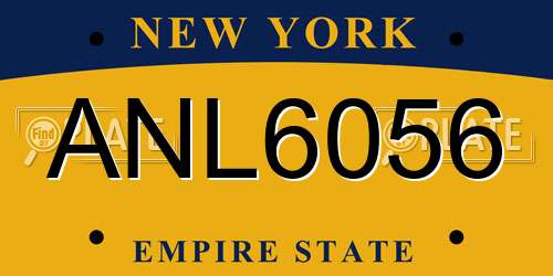 ANL6056 New York License Plate