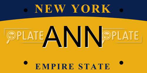 ANN New York License Plate