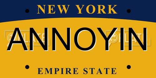 ANNOYIN New York License Plate
