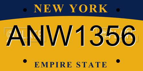 ANW1356 New York License Plate
