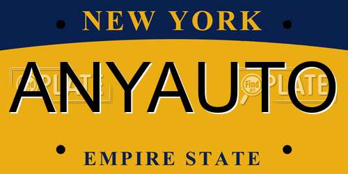 ANYAUTO New York License Plate