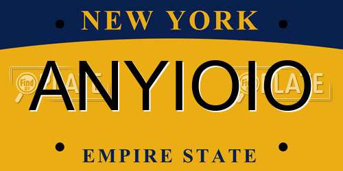 ANYIOIO New York License Plate