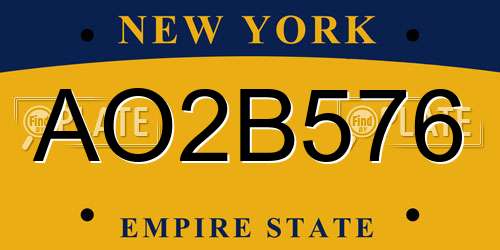 AO2B576 New York License Plate