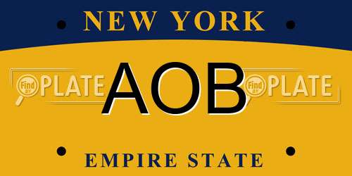 AOB New York License Plate