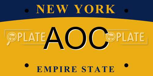AOC New York License Plate