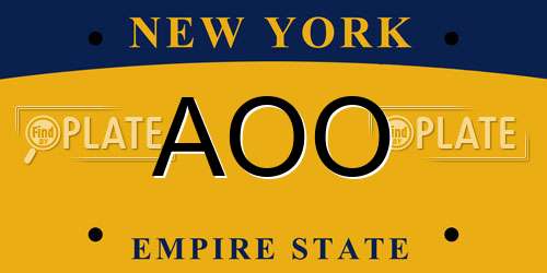 AOO New York License Plate