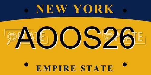 AOOS26 New York License Plate