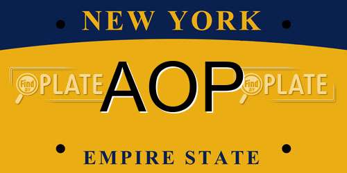AOP New York License Plate