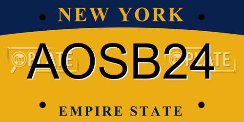 AOSB24 New York License Plate