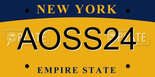 AOSS24 New York License Plate