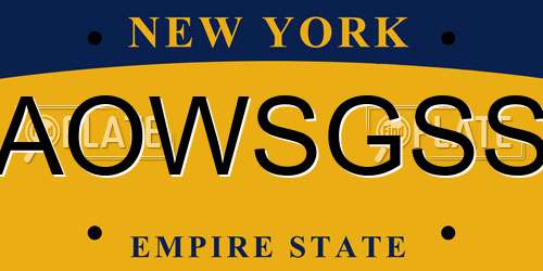 AOWSGSS New York License Plate
