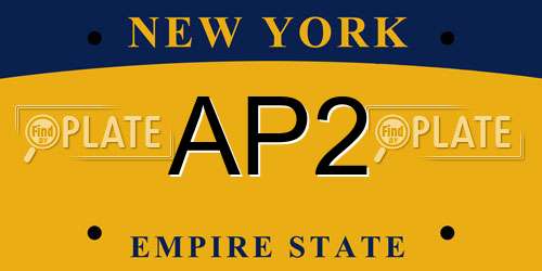 AP2 New York License Plate