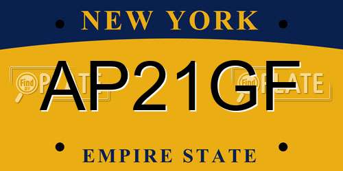 AP21GF New York License Plate