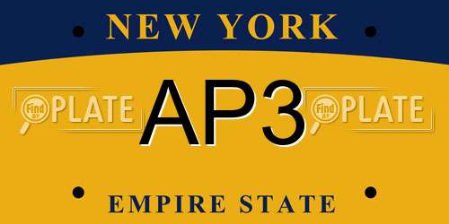 AP3 New York License Plate