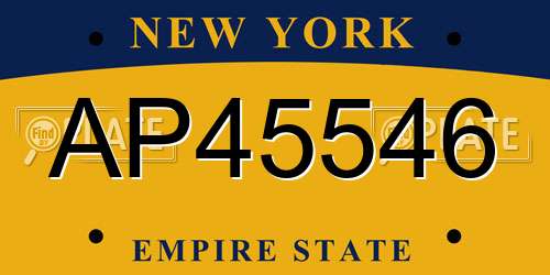 AP45546 New York License Plate