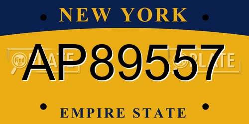 AP89557 New York License Plate