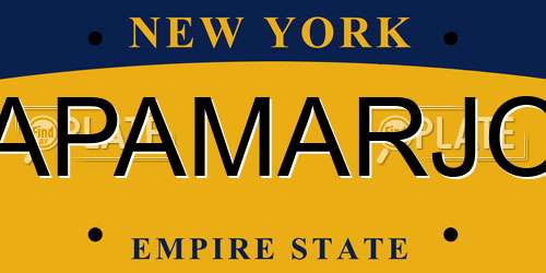 APAMARJO New York License Plate