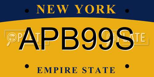 APB99S New York License Plate