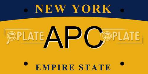 APC New York License Plate