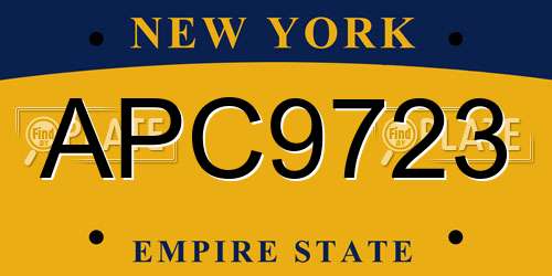 APC9723 New York License Plate