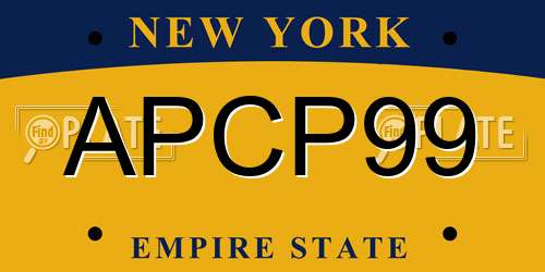APCP99 New York License Plate
