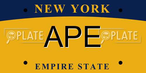 APE New York License Plate