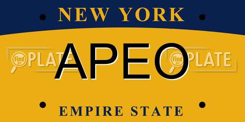 APEO New York License Plate