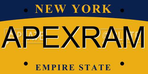 APEXRAM New York License Plate