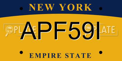 APF59I New York License Plate