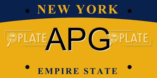 APG New York License Plate