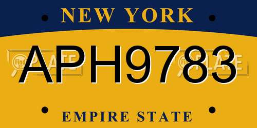 APH9783 New York License Plate
