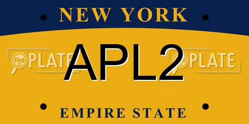 APL2 New York License Plate