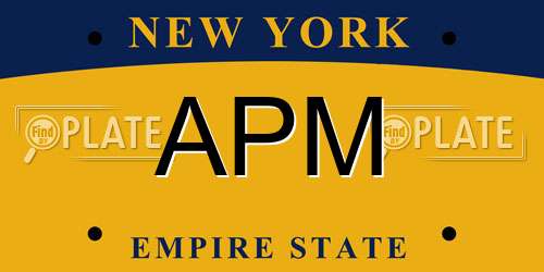 APM New York License Plate
