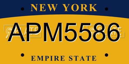 APM5586 New York License Plate