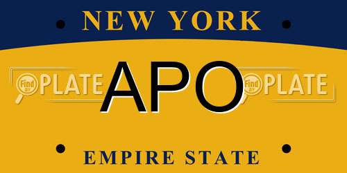APO New York License Plate