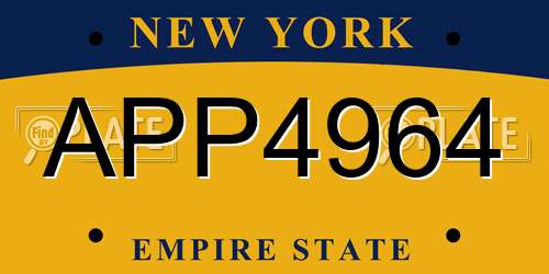 APP4964 New York License Plate