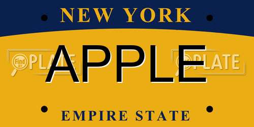 APPLE New York License Plate