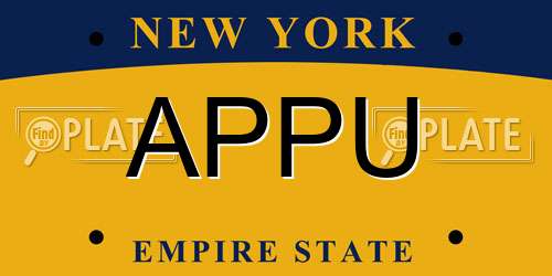 APPU New York License Plate